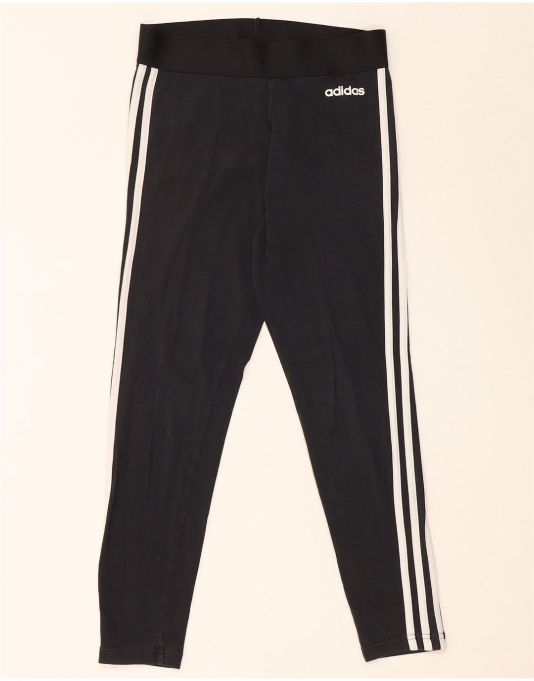 ADIDAS Leggings Femme UK 10 Petit Coton Noir