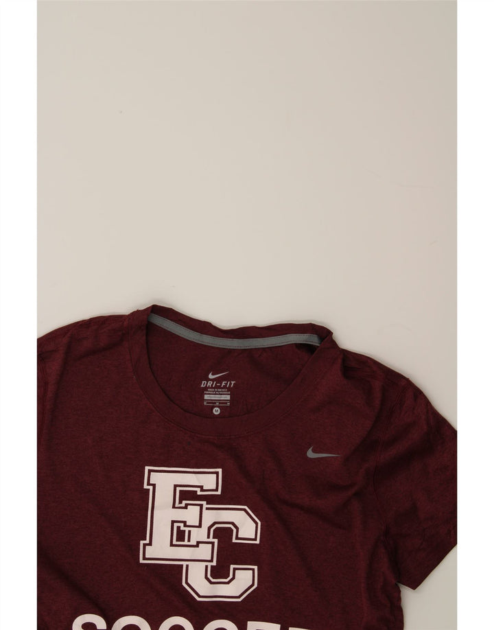 NIKE Mens Dri Fit Graphic T-Shirt Top Medium Maroon Polyester Vintage Nike and Second-Hand Nike from Messina Hembry 