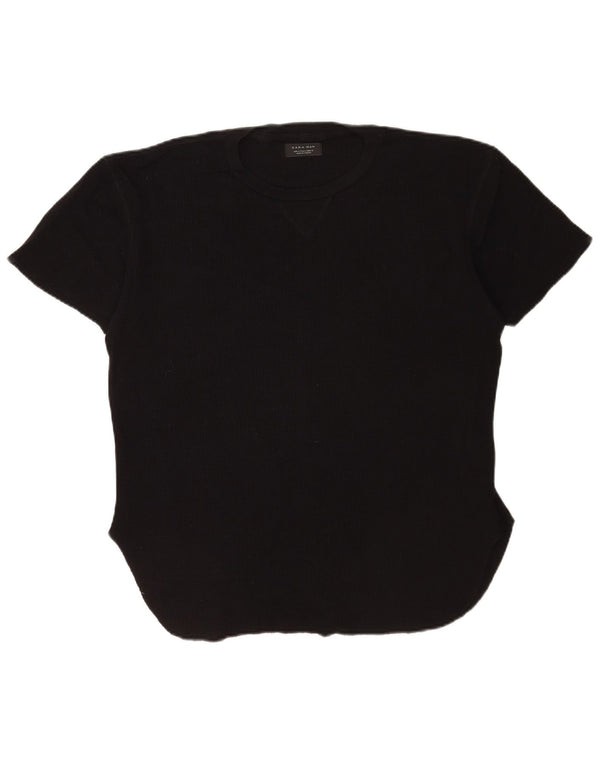 Zara T-Shirt Homme Haut Large Coton Noir