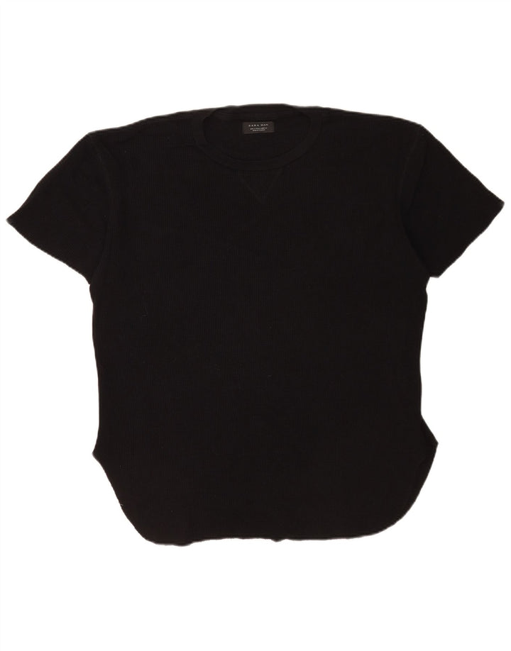 Zara T-Shirt Homme Haut Large Coton Noir