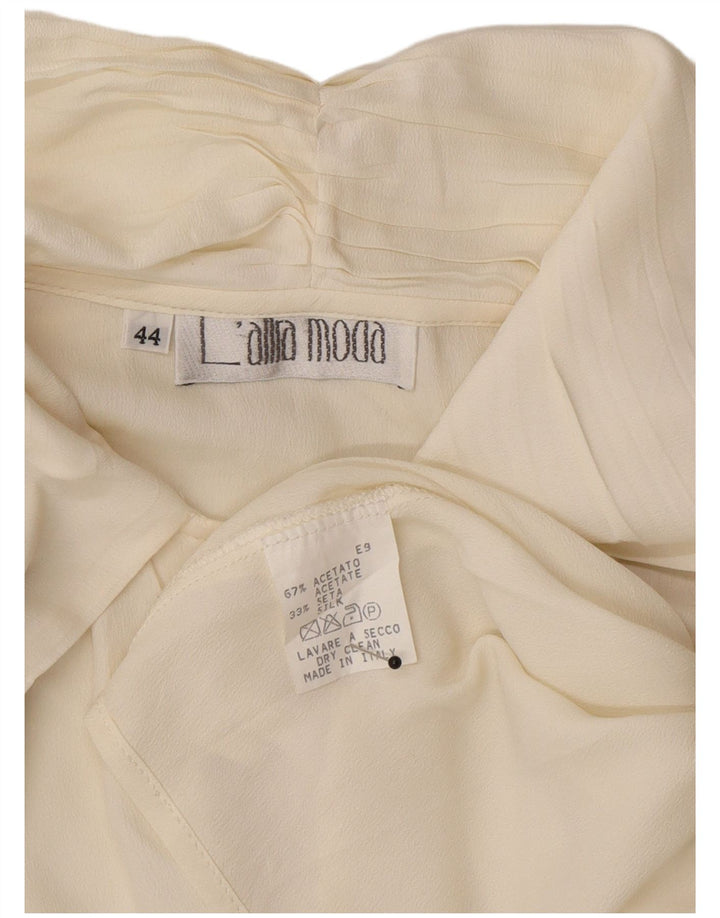 L'altra Moda Femme Chemisier Oversize IT 44 Acétate Blanc Cassé Moyen