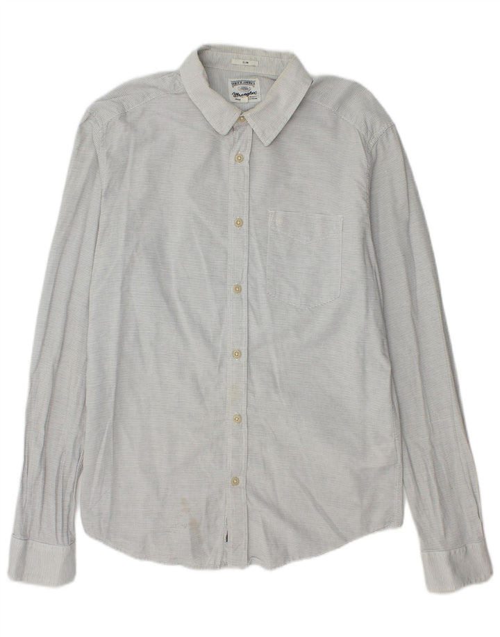 Wrangler Chemise Slim Homme Gris Moyen en Coton à Fines Rayures