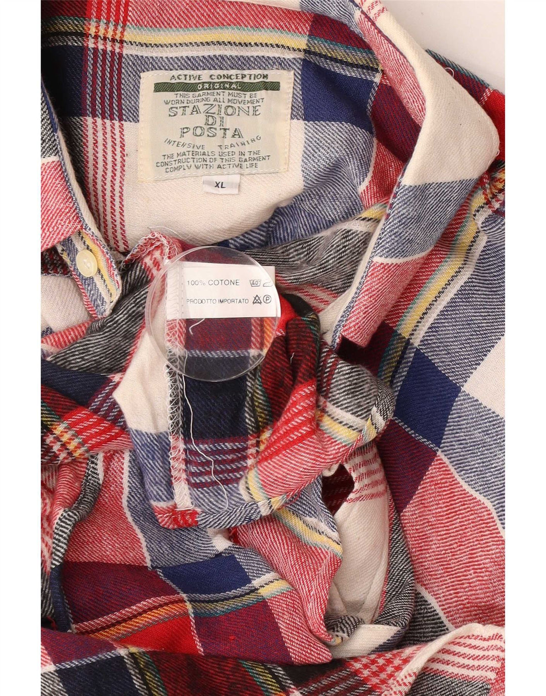 vintage Chemise en flanelle pour hommes XL Coton à carreaux multicolores