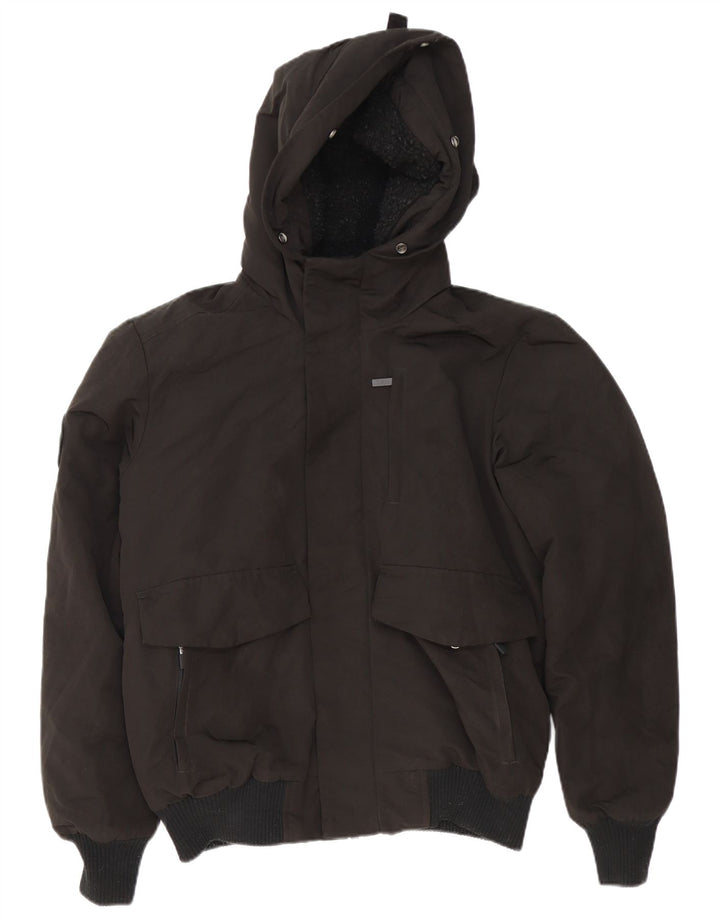 SUPERDRY Veste Bomber à Capuche Homme UK 38 Medium Noir Nylon