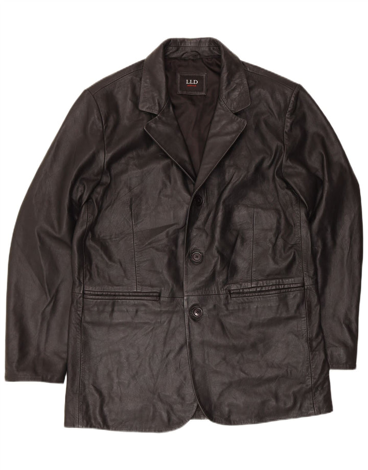 LLD Veste en cuir pour homme UK 38 Cuir noir moyen