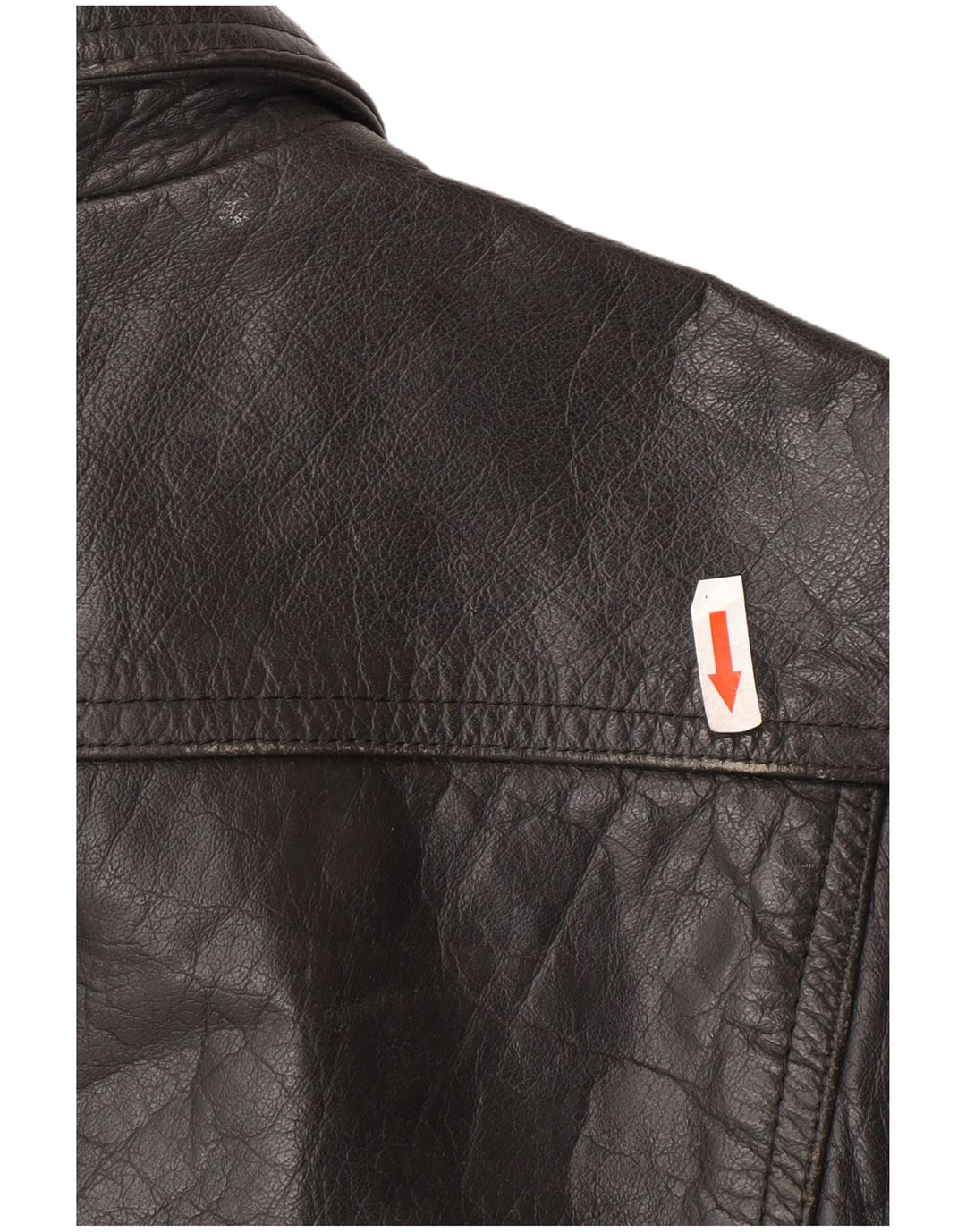 Veste en cuir femme vintage IT 42 Cuir noir moyen