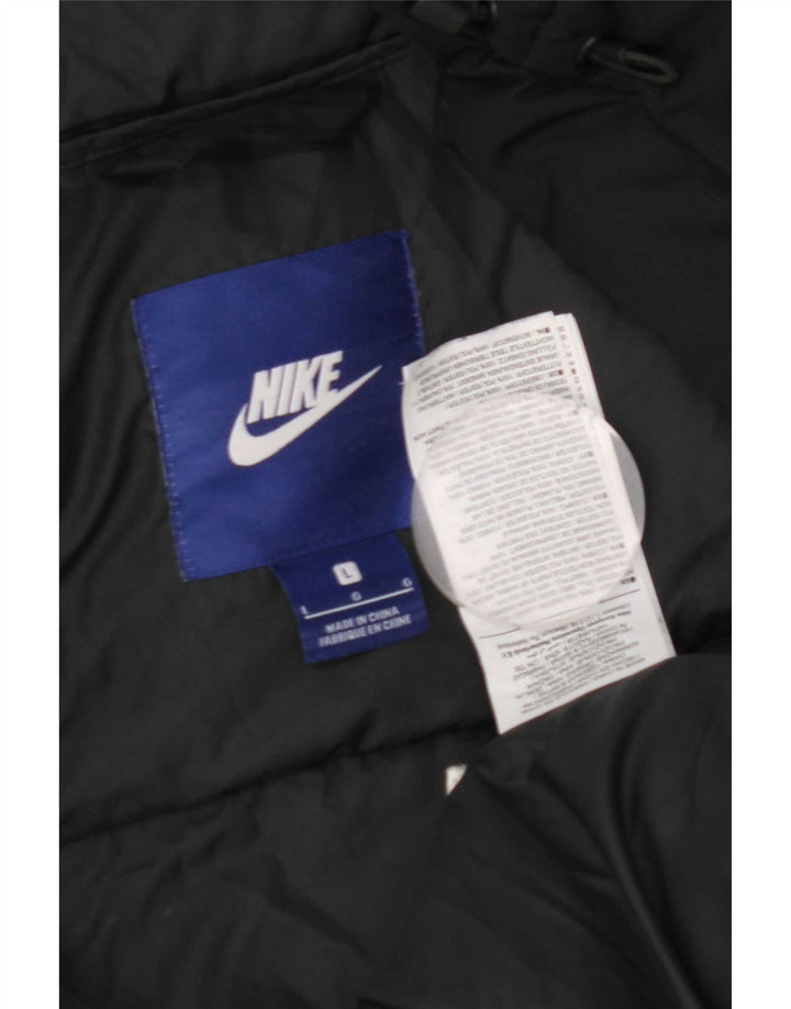 Nike Veste matelassée à capuche pour homme UK 40 Large Noir Polyester