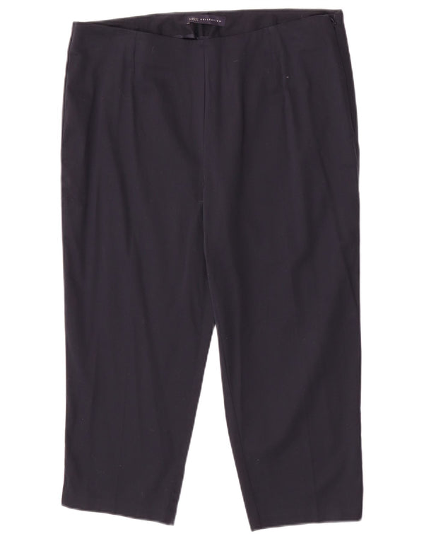 Marks & Spencer Pantalon Capri Femme UK 14 Large W32 L20 Bleu Marine Coton