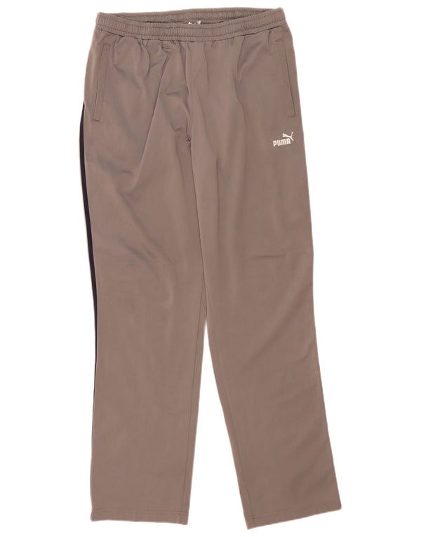 Puma Pantalon de survêtement XL gris rayé en polyester pour homme