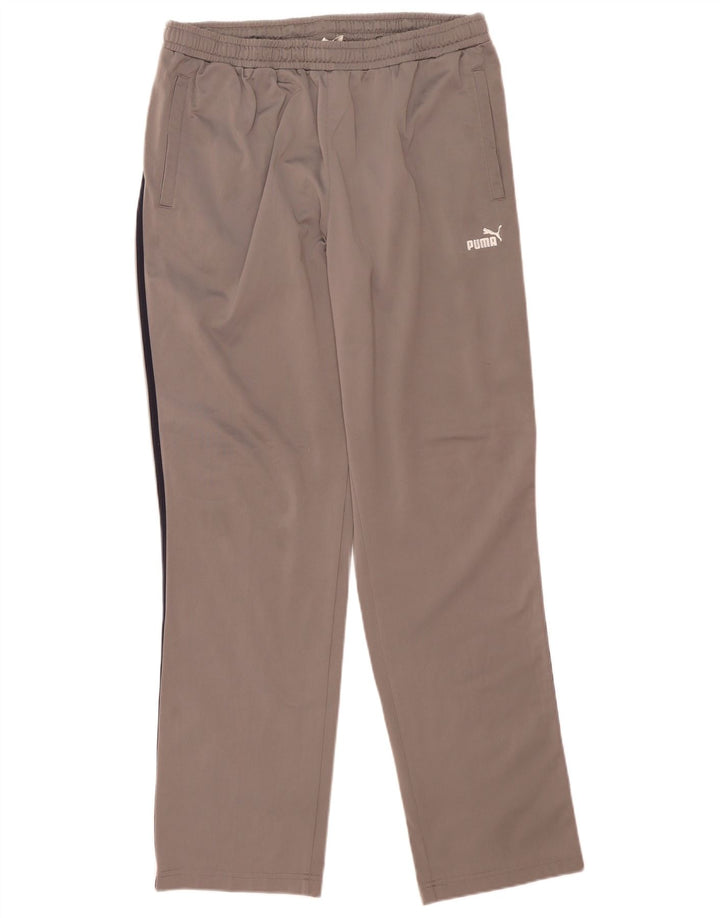 Puma Pantalon de survêtement XL gris rayé en polyester pour homme