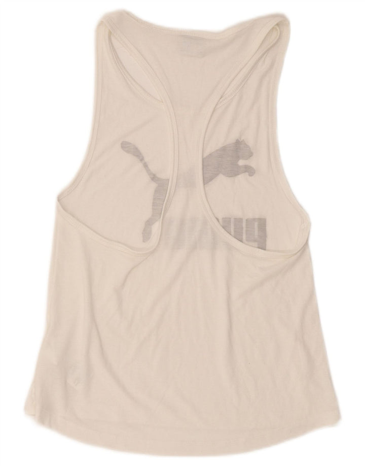 Puma Débardeur graphique pour femme UK 10 Small Blanc Polyester