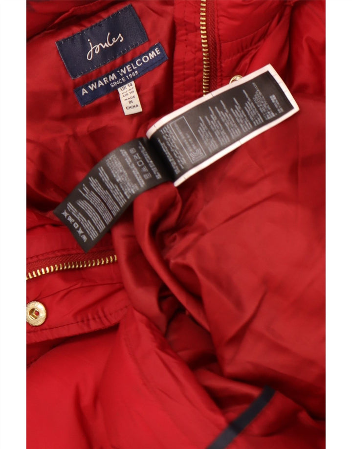Joules Manteau matelassé à capuche pour femme UK 44 Large Rouge Polyamide