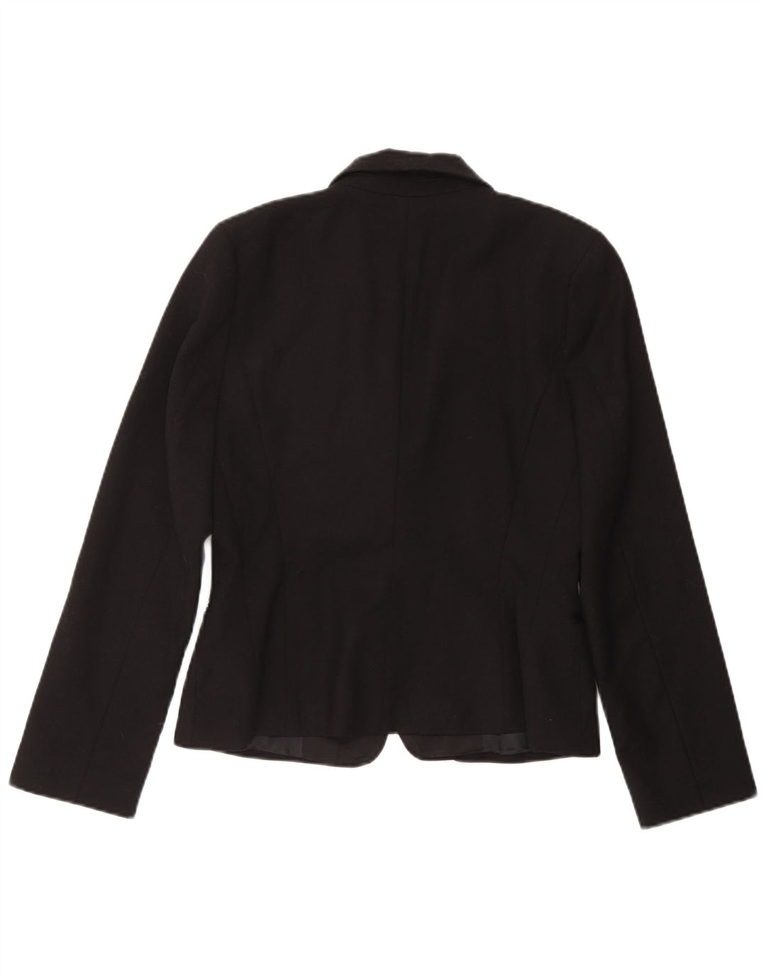Zara Veste Blazer 1 Bouton Femme UK 16 Grande Laine Noire
