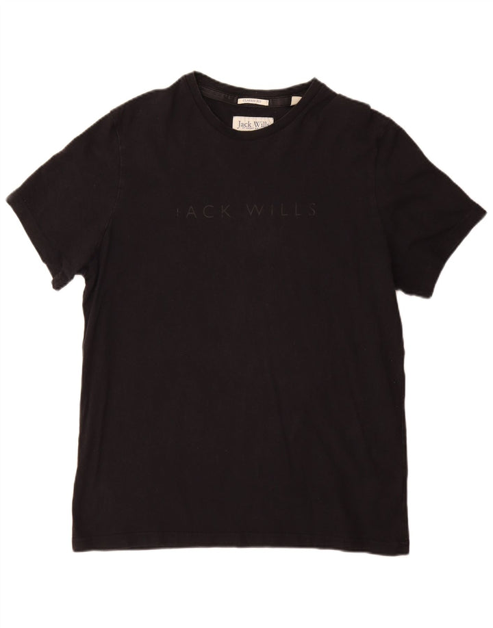 JACK WILLS T-shirt graphique coupe classique pour hommes, grand coton noir