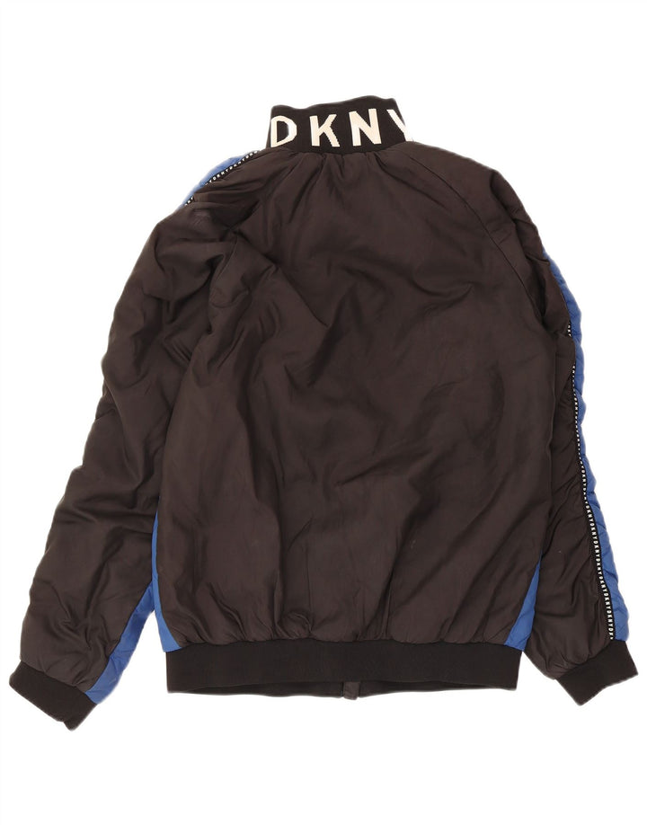 Dkny Veste matelassée graphique pour femme UK 14 Bleu moyen Polyester colour block
