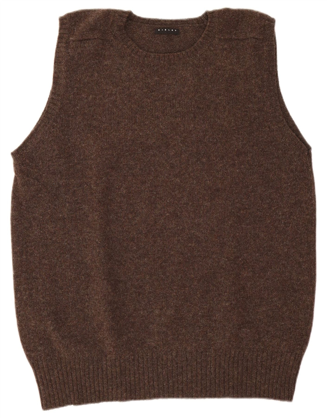 Sisley Gilet Débardeur XL Marron Laine Vierge Homme