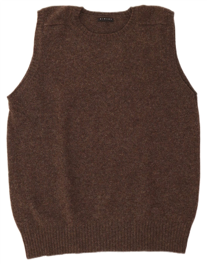 Sisley Gilet Débardeur XL Marron Laine Vierge Homme
