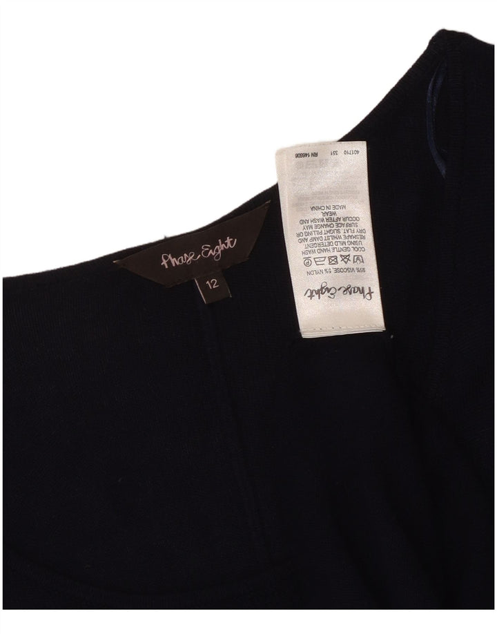PHASE EIGHT Chemisier à manches longues pour femme UK 12 Bleu marine moyen Viscose
