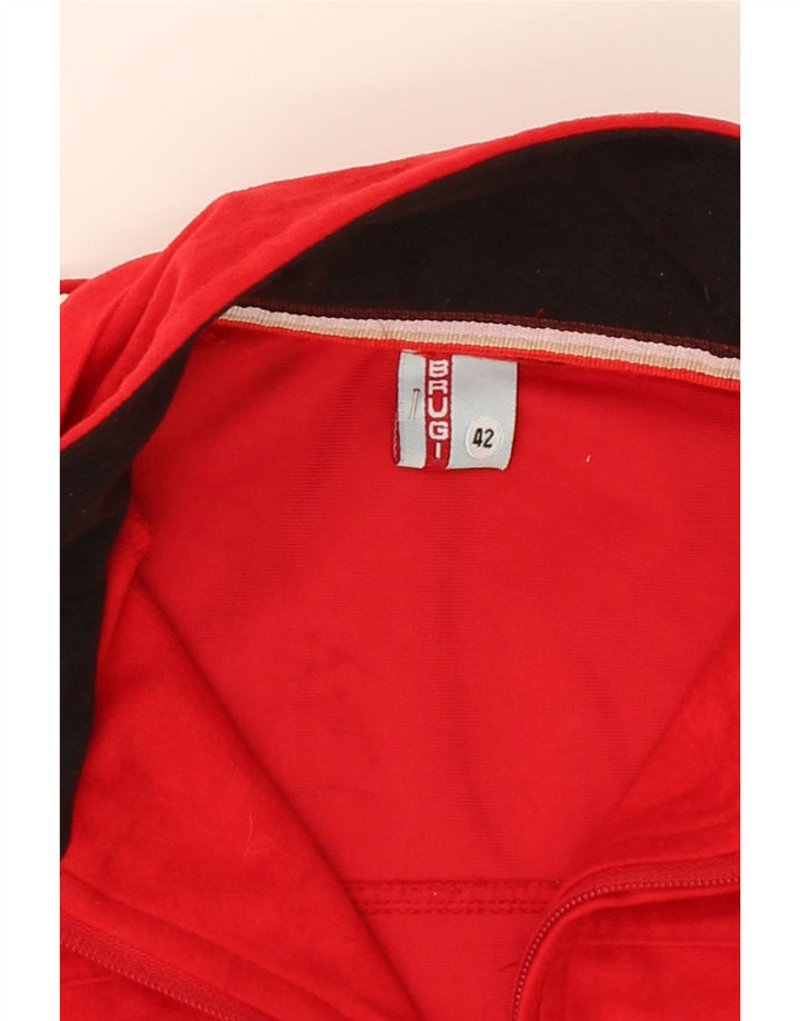 BRUGI Womens Tracksuit Top Jacket IT 42 Medium Red Polyester Vintage Brugi and Second-Hand Brugi from Messina Hembry 