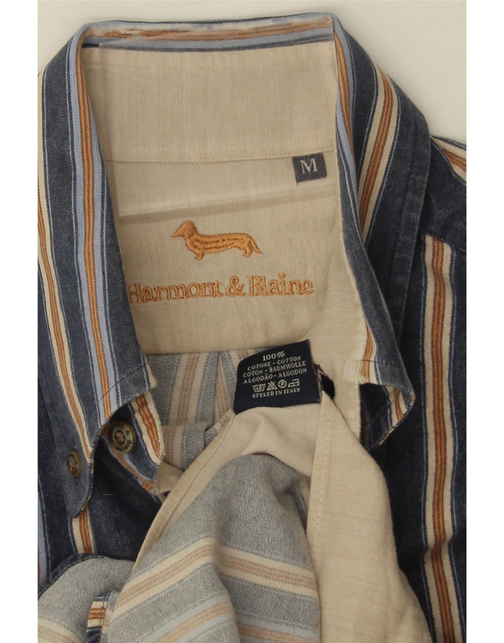 Harmont & Blaine Chemise Homme Bleu Marine Moyen Rayé Coton