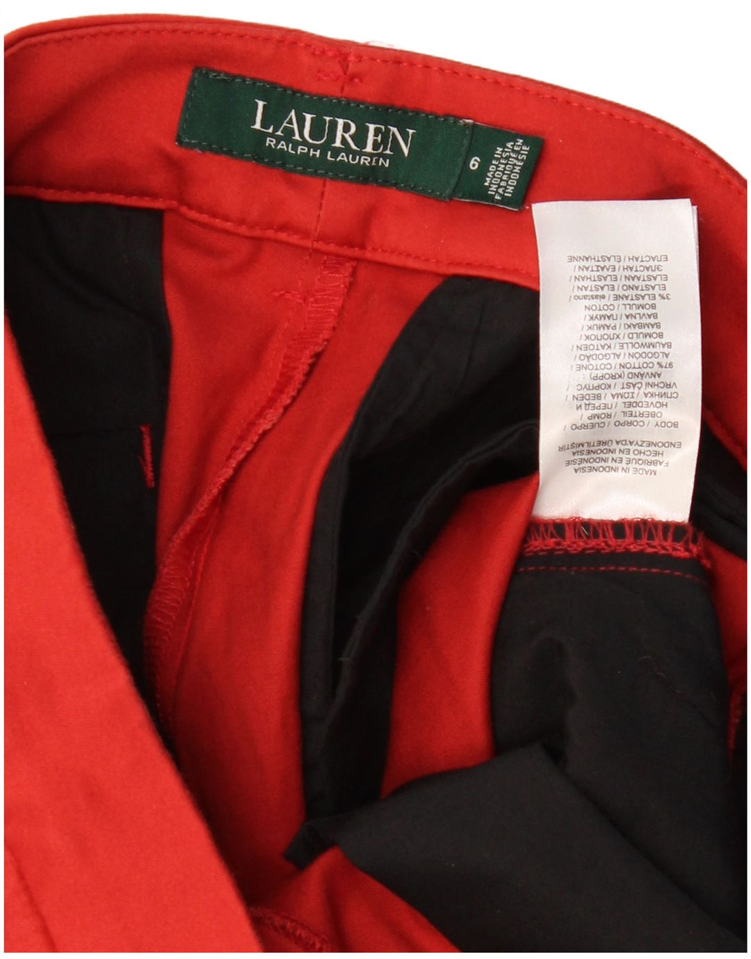 RALPH LAUREN Pantalon Chino Slim Femme US 6 Medium W32 L26 Coton Rouge