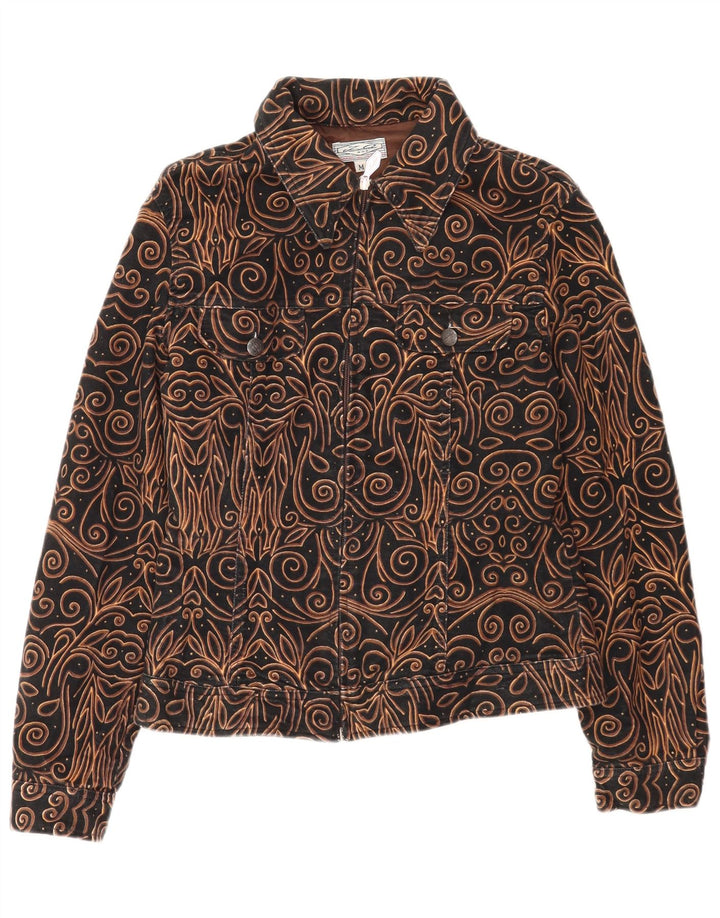 Veste utilitaire femme vintage UK 14 Medium Black Paisley