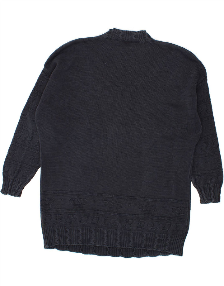 BENETTON Womens Longline Turtle Neck Jumper Sweater UK 14 Medium Navy Blue Vintage Benetton and Second-Hand Benetton from Messina Hembry 