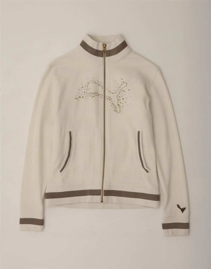 Puma Veste de survêtement graphique pour femme UK 12 Medium Blanc Colourblock