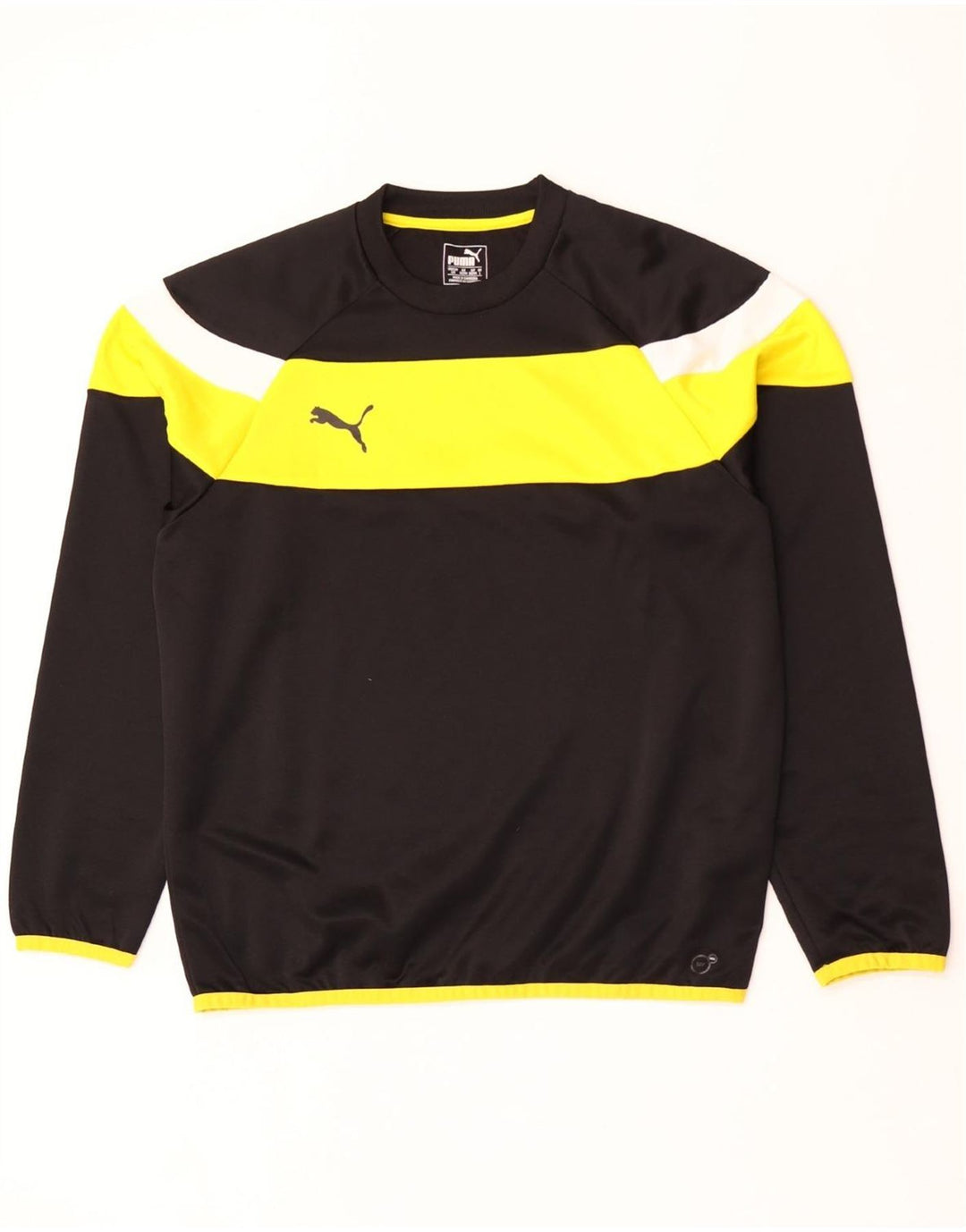 Puma Haut à manches longues pour homme Large Noir Colorblock Polyester