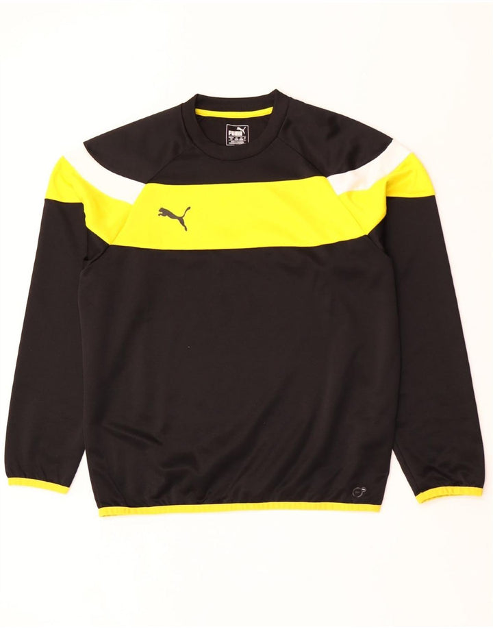 Puma Haut à manches longues pour homme Large Noir Colorblock Polyester