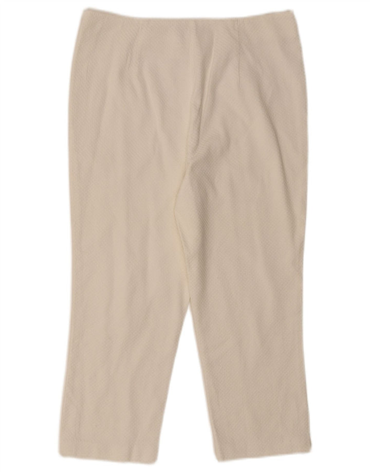 Luisa Spagnoli Pantalon Capri Femme IT 44 Medium W30 L21 Coton Blanc
