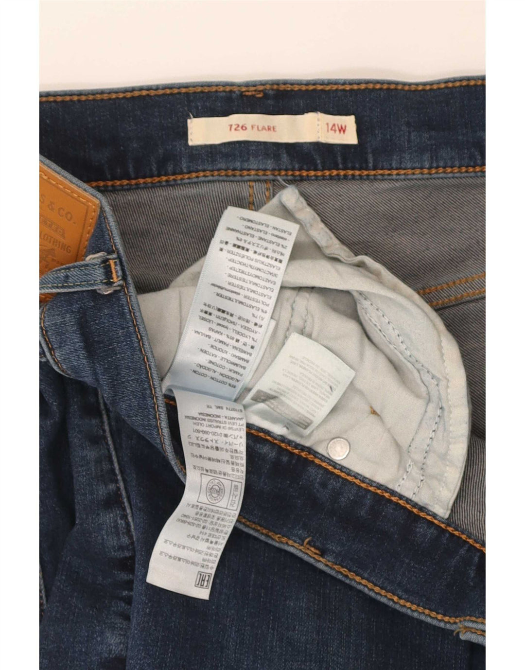 Levi's Jean évasé 726 Femme US 14 XL W36 L33 Bleu Coton