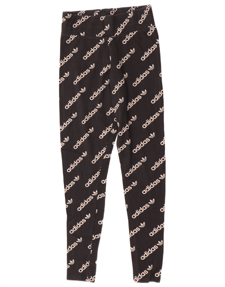 Adidas Leggings graphiques pour femmes UK 12 coton noir moyen