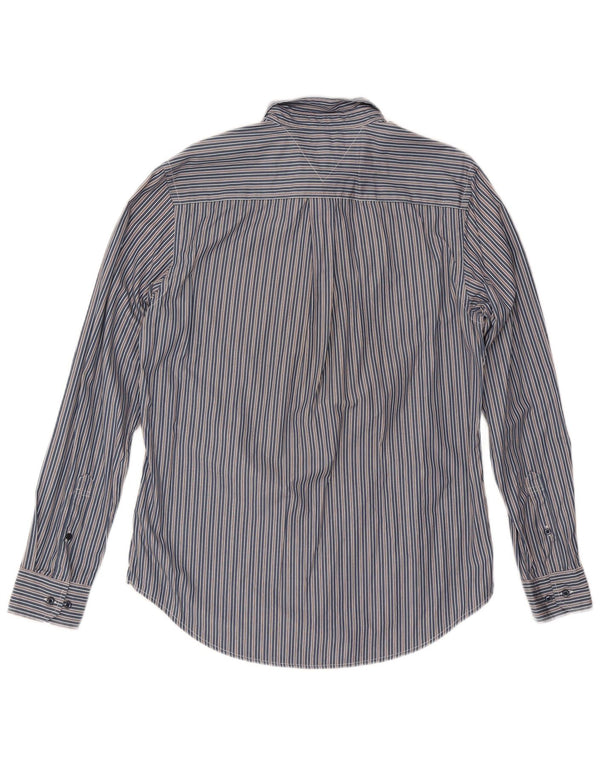 Tommy Hilfiger Chemise Custom Fit Homme Bleu Marine Rayé Coton