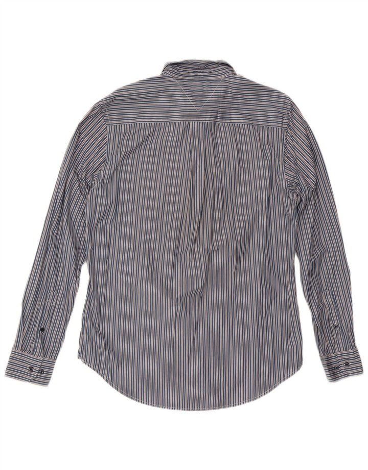 Tommy Hilfiger Chemise Custom Fit Homme Bleu Marine Rayé Coton