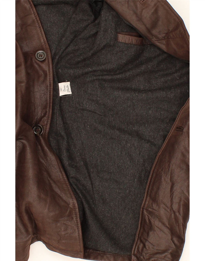 VINTAGE Manteau en Cuir Homme IT 58 4XL Cuir Marron
