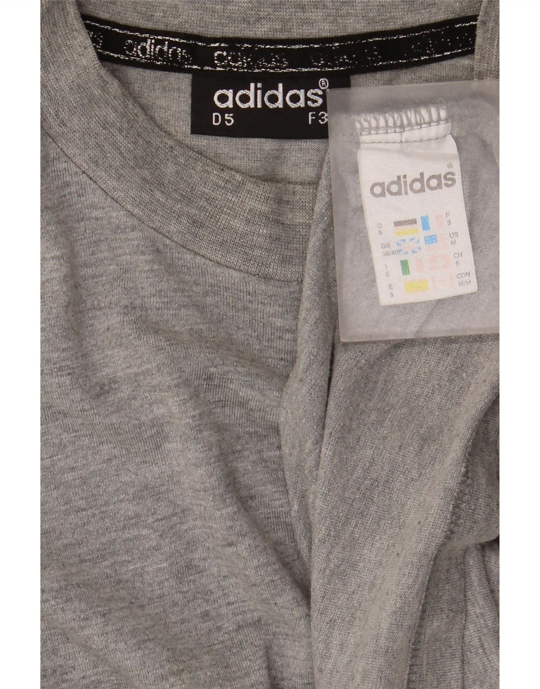 Adidas Haut à manches longues pour homme UK 38/40 Gris moyen chiné en coton