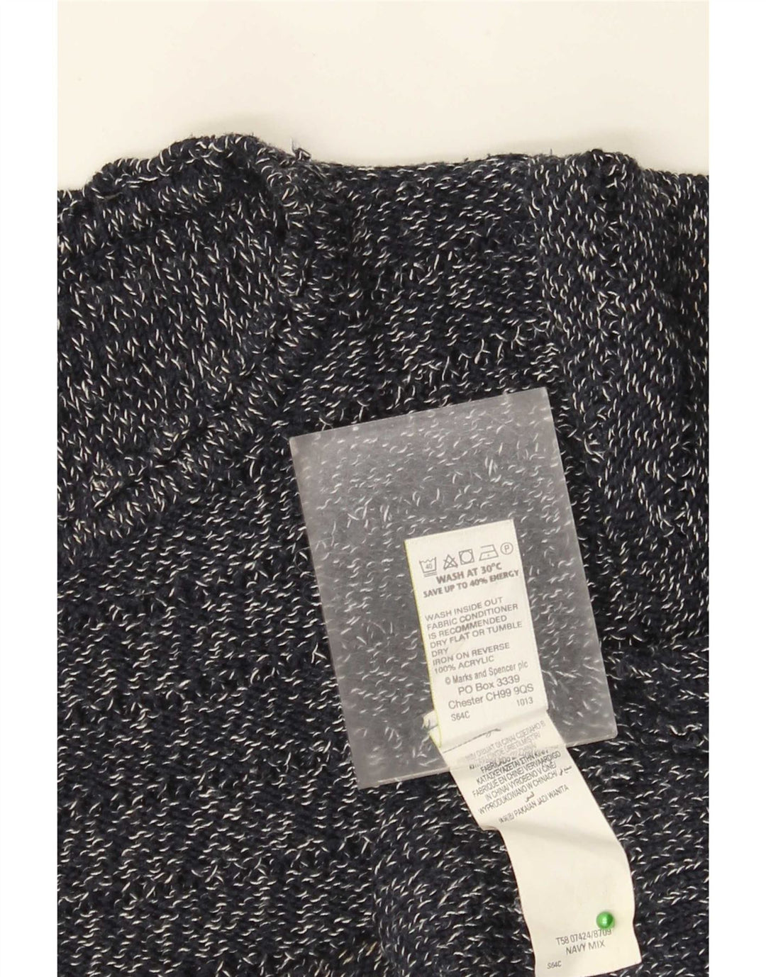 Marks & Spencer Pull col bateau pour femme UK 12 Bleu marine moyen