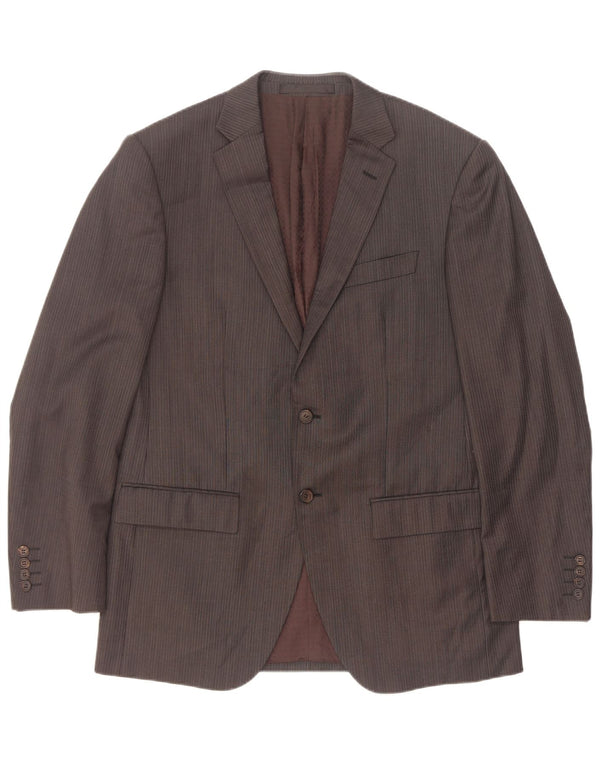 Marks & Spencer Veste blazer à 2 boutons pour homme UK 40 Gris moyen à fines rayures