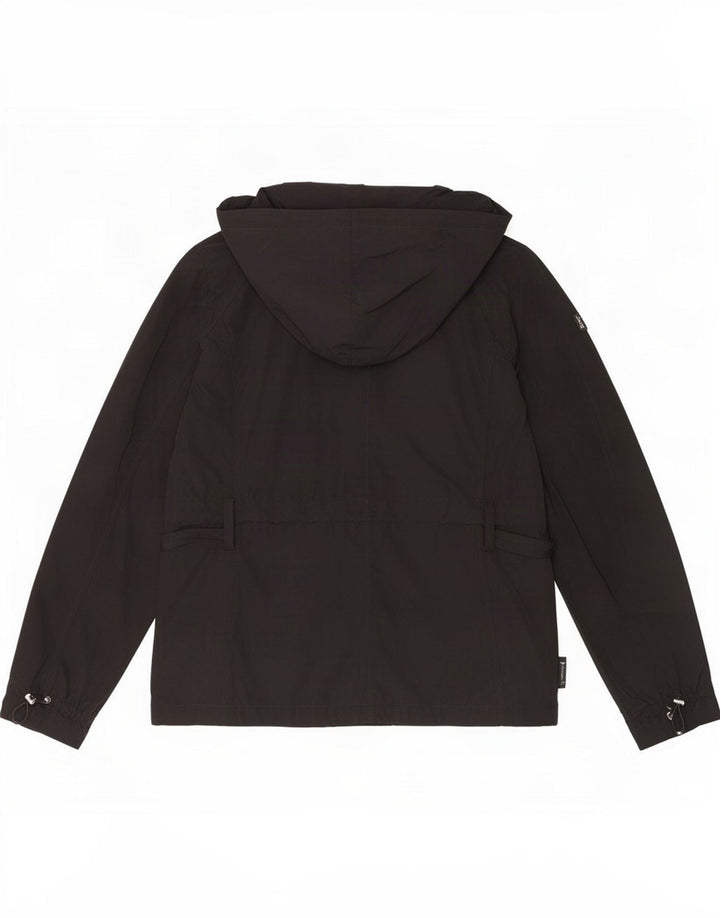 Armani Jeans Veste coupe-vent à capuche pour femme US 8 Medium Noir Polyester