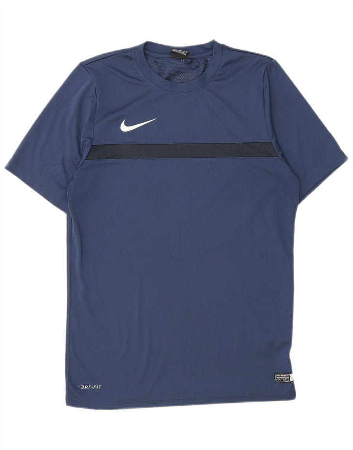 Nike Hommes Dri Fit T-Shirt Haut Bleu Marine Colorblock Polyester