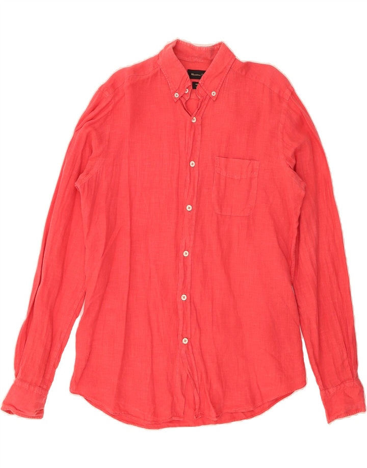 MASSIMO DUTTI Mens Shirt Medium Red Vintage Massimo Dutti and Second-Hand Massimo Dutti from Messina Hembry 