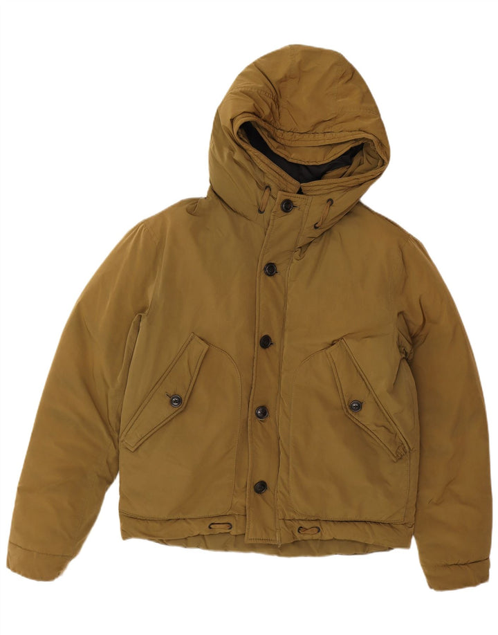 French Connection Veste matelassée à capuche pour homme UK 36 Small Kaki Polyester