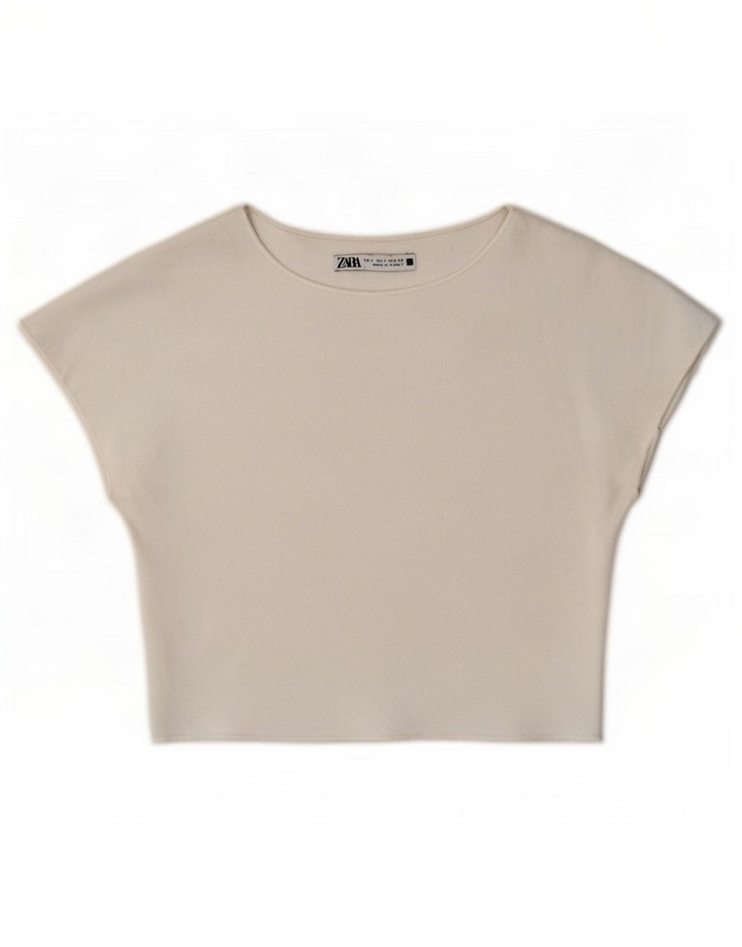 Zara Womens Crop Batwing Blouse Top UK 8 Petit Blanc