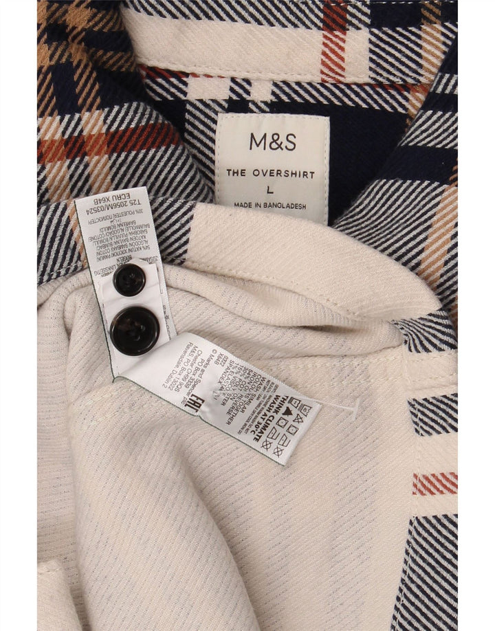 Marks & Spencer Chemise surchemise en flanelle pour homme Grand carreaux multicolores