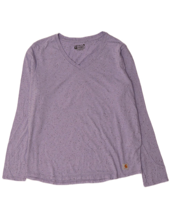 Carhartt Haut coupe décontractée à manches longues pour femme US 20 2XL Violet moucheté en coton
