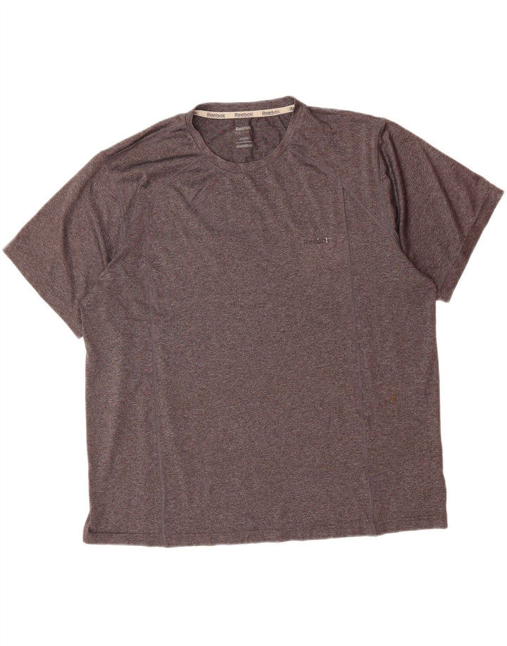 REEBOK Mens T-Shirt Top Large Grey Polyester Vintage Reebok and Second-Hand Reebok from Messina Hembry 