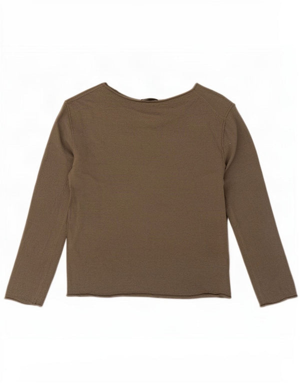 Massimo Dutti Haut court à manches 3/4 pour femme UK 6 XS Kaki