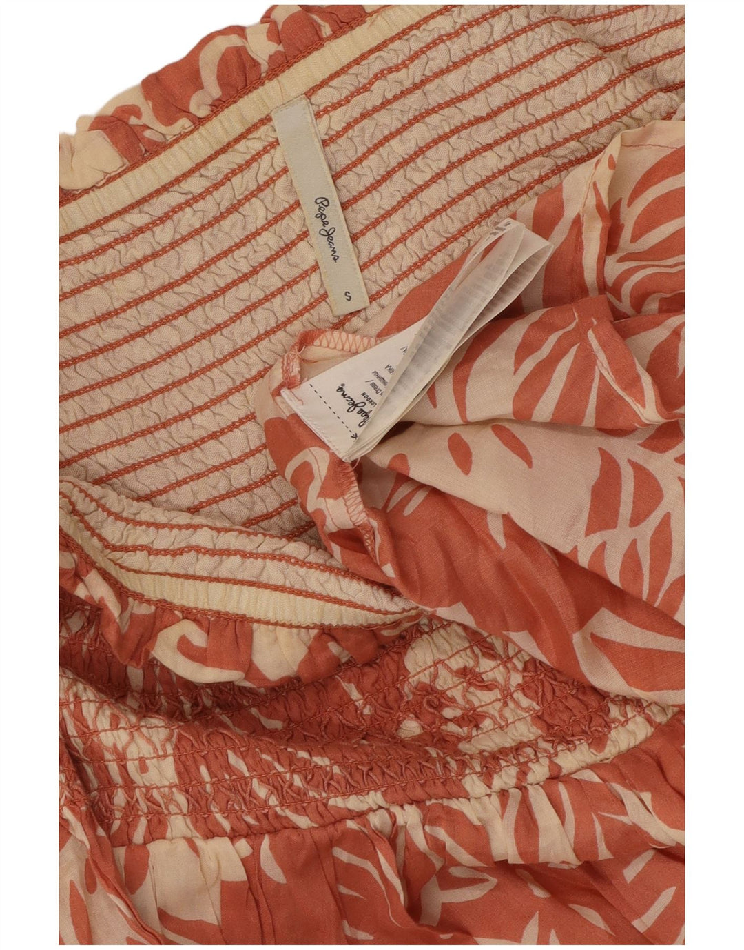 PEPE JEANS Robe à épaules dénudées pour femme UK 8 Petite viscose florale rose