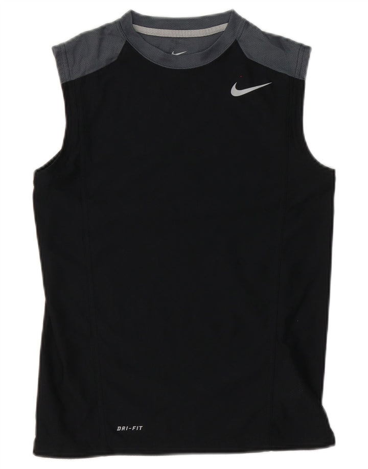 Nike Womens Dri Fit Débardeur UK 10 Petit Noir Colorblock Polyester